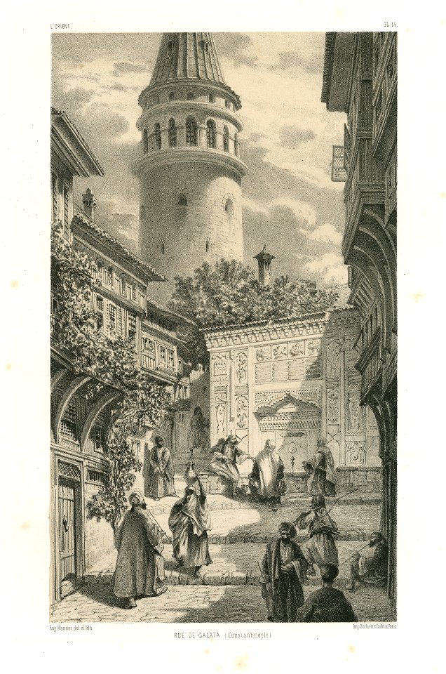 Rue de Galata (Constantinople) - Flandin Eugène - 1853