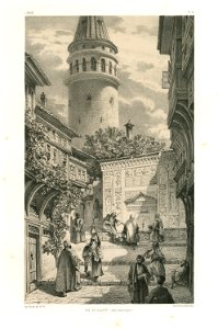 Rue de Galata (Constantinople) - Flandin Eugène - 1853