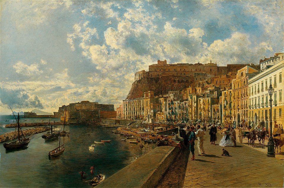 Rudolf von Alt - Am Strand von Santa Lucia in Neapel - 5643 - Österreichische Galerie Belvedere