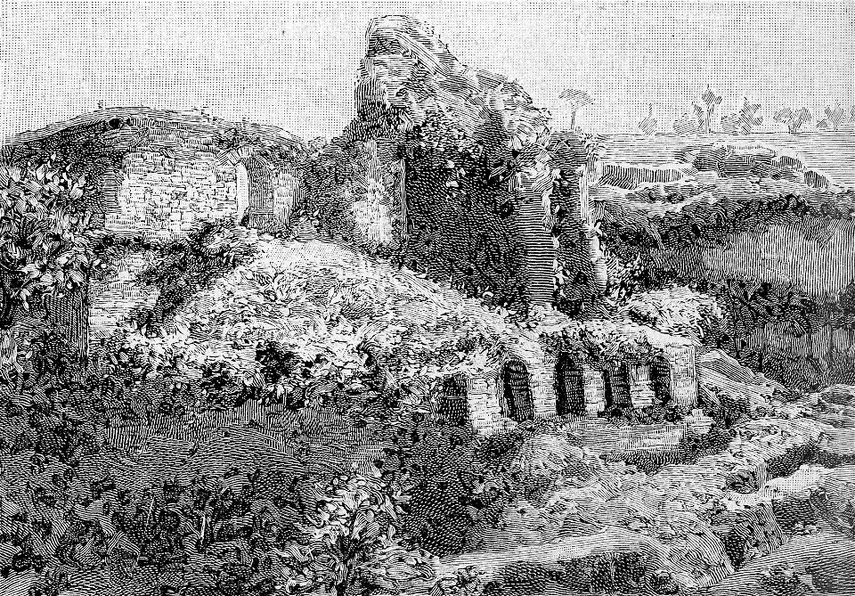 Ruderi del castello del principe Caracciolo (xilografia)
