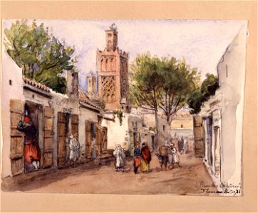 Rue des Orfévres. Tlemcen mars 86. Gata i Algeriet. Fritz von Dardel, 1886 - Nordiska Museet - NMA.0037310