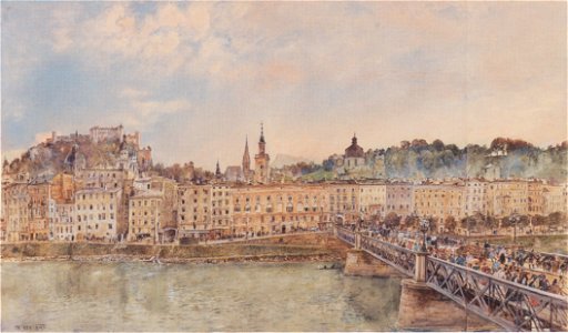 Rudolf von Alt - Blick auf Salzburg - 1897