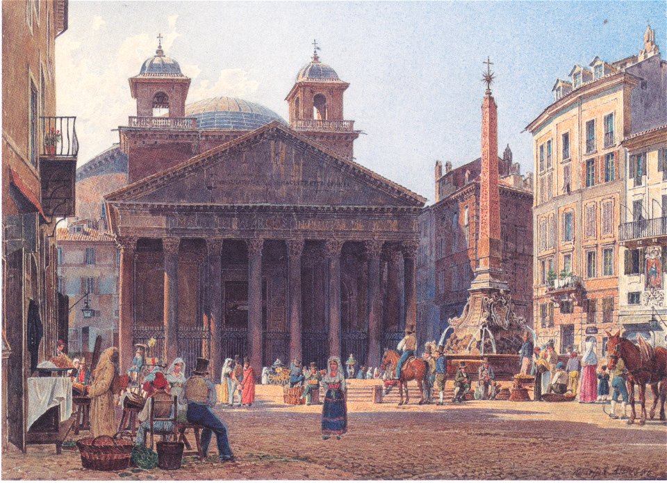 Rudolf von Alt - Das Pantheon und die Piazza della Rotonda in Rom - 1835