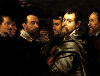Peter Paul Rubens - Self-Portrait in a Circle of Friends from Mantua - WGA20355. Free illustration for personal and commercial use.