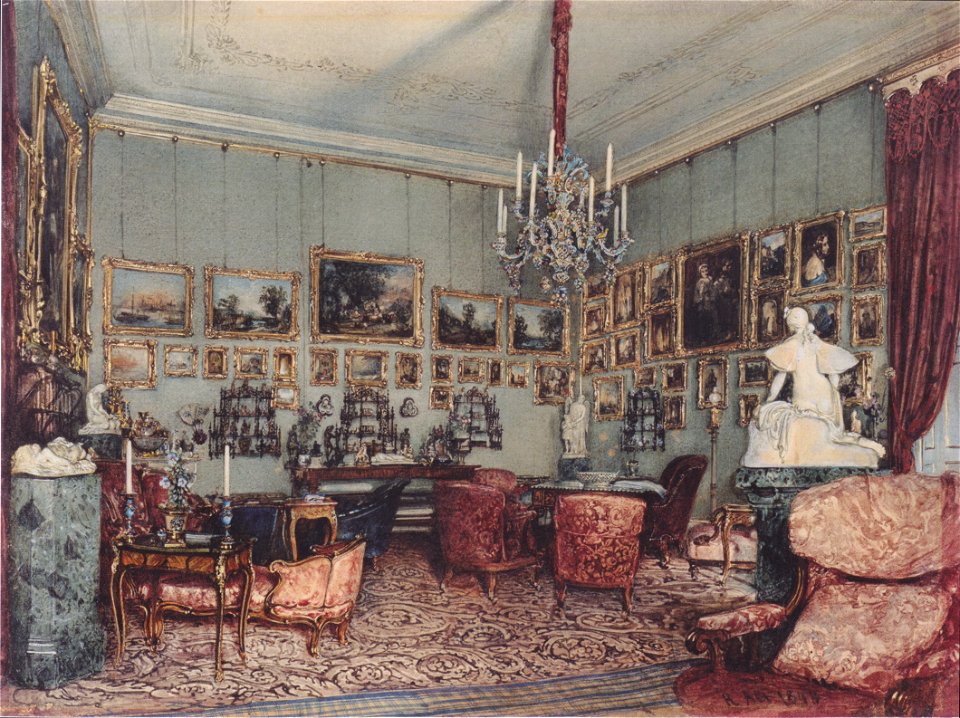 Rudolf von Alt - Interieur im Palais Windischgrätz in der Renngasse in Wien - 1848