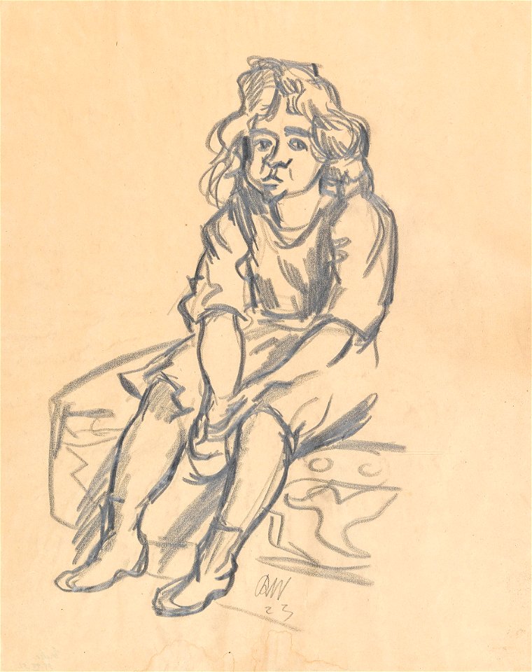 Rudolf Wacker Mädchen in Gedanken 1923