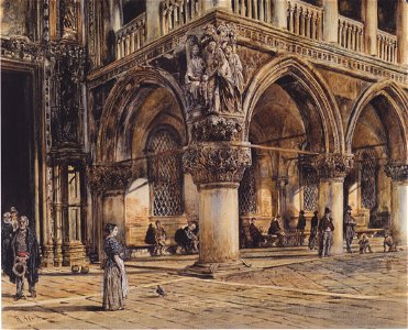 Rudolf von Alt - Blick auf den Dogenpalast in Venedig - 1874
