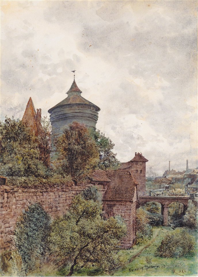 Rudolf von Alt - Das Spittlertor in Nürnberg - 1856