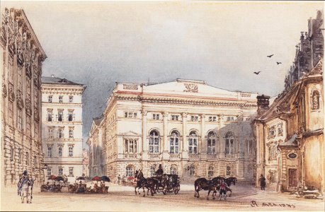 Rudolf von Alt - Das Niederösterreichische Landhaus in Wien vom Minoritenplatz gesehen - 1845
