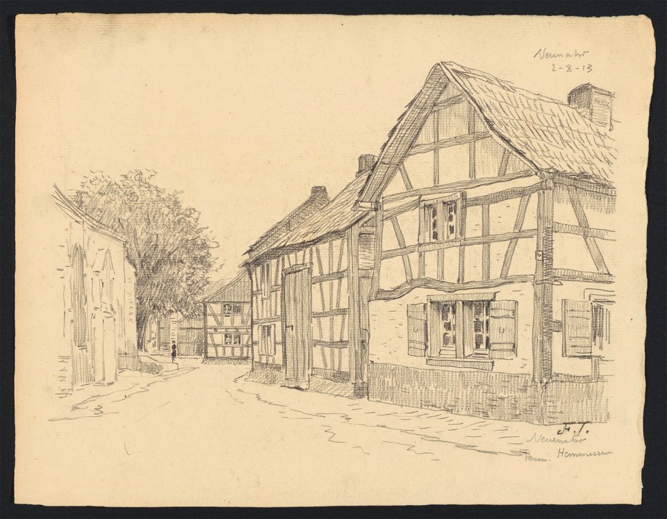 Ruelle à Neuenahr (Rhénanie-Palatinat) 1913 drawing by Jean-François Taelemans, R-2009-26393, Prints Department, Royal Library of Belgium