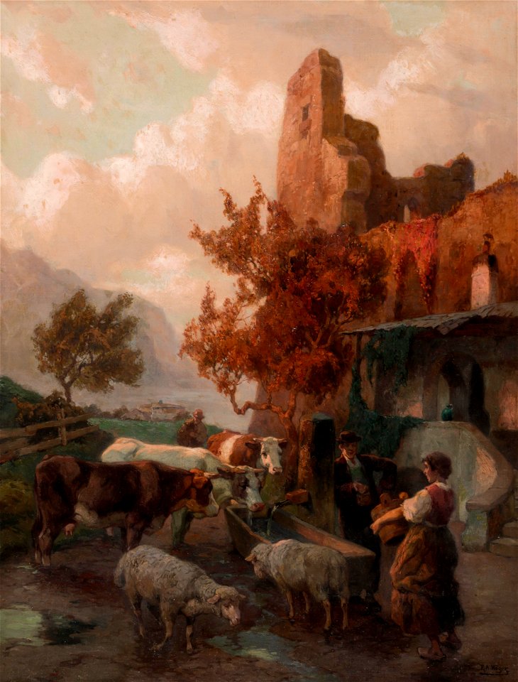 Rudolf Alfred Höger Plausch an der Tränke