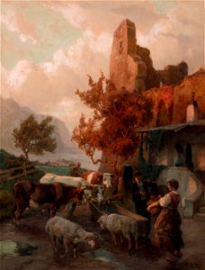 Rudolf Alfred Höger Plausch an der Tränke