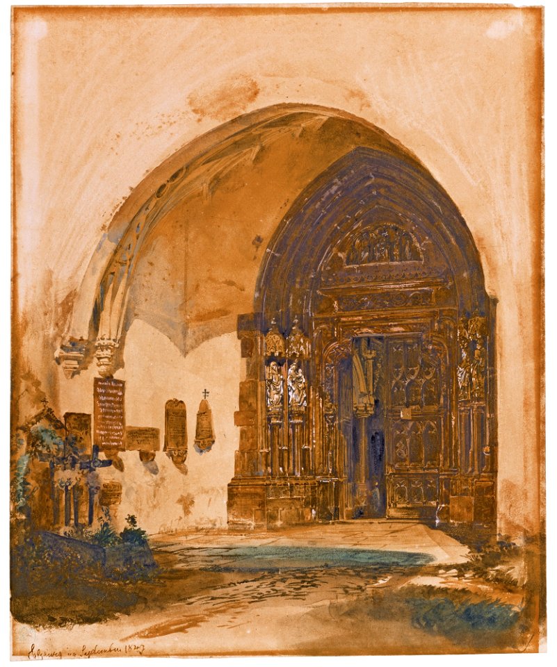 Rudolf von Alt – Gate of the Church of Nonnberg Abbey, 1843