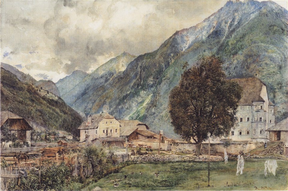 Rudolf von Alt - Blick auf Böckstein und den Eingang ins Anlauftal - 1875