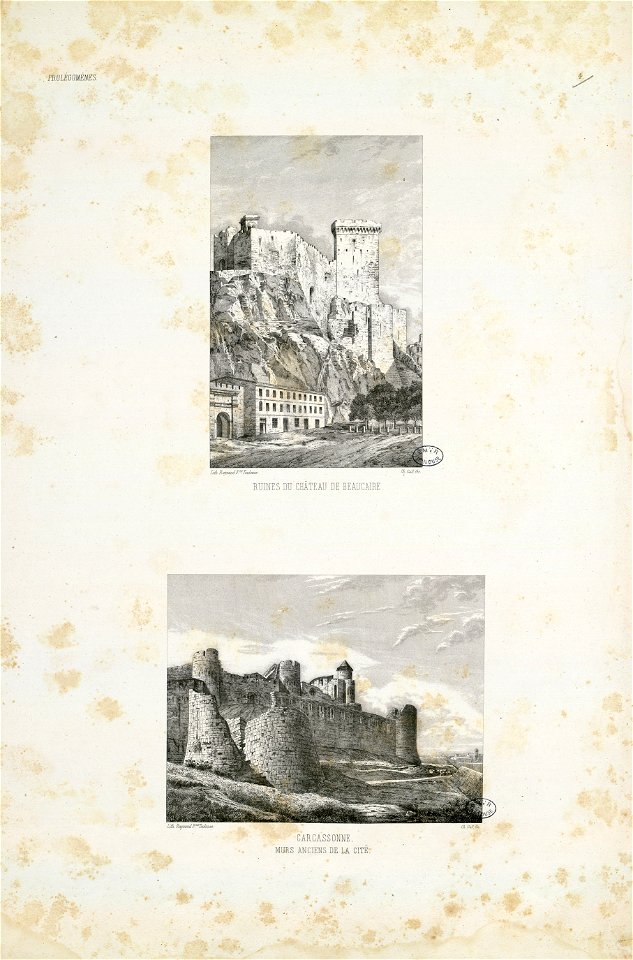 Ruines du Château de Beaucaire - Carcassonne, murs anciens de la Cité (t. I, n° 4) - Fonds Ancely - B315556101 A DUMEGE 011