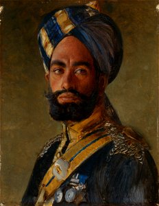 Rudolf Swoboda (1859-1914) - Risaldar-Major Ali Muhammad Khan, 2nd Bengal Lancers - RCIN 403820 - Royal Collection