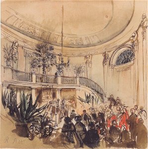 Rudolf von Alt - Aufbahrung in einem Schloss - ca1850