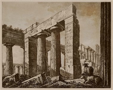 Ruins of ancient temples in Paestum, Italy - Wilkins William - 1807