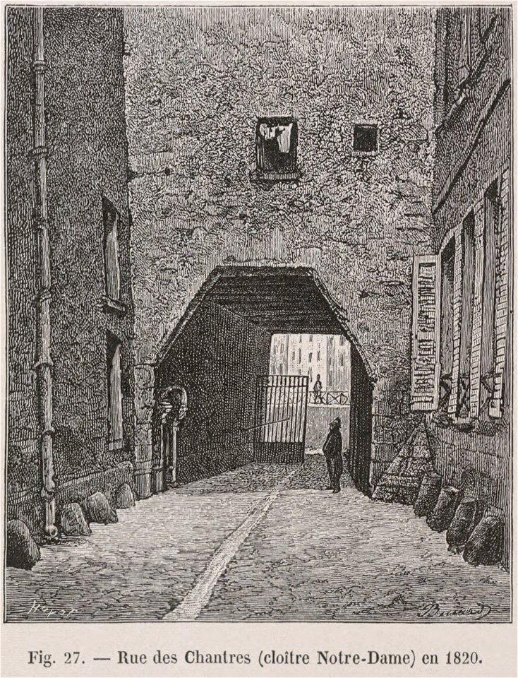 Rue des chantres (cloître Notre-Dame) en 1820
