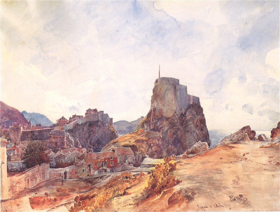 Rudolf von Alt - Das Kastell San Lorenzo in Ragusa - 1840