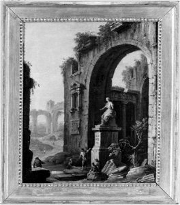 Ruin of a Temple with a Statue - Nationalmuseum - 19382