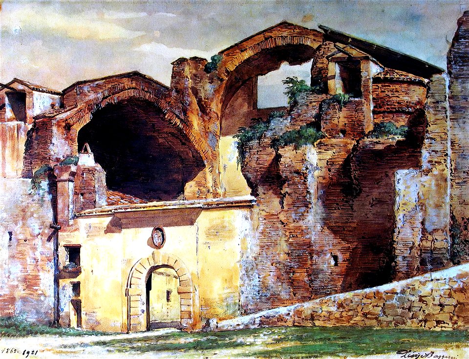 Ruins of Termini in Rome by Luigi Bazzani