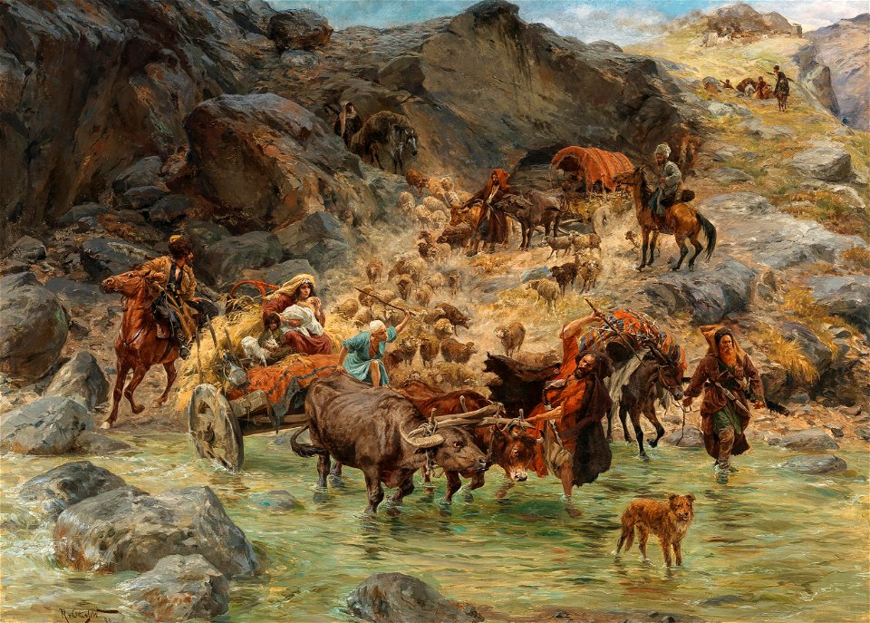 Rudolf Otto Ritter von Ottenfeld Überquerung der Furt 1890