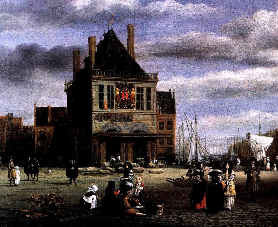 Jacob Isaacksz. van Ruisdael - The Dam Square in Amsterdam (detail) - WGA20483