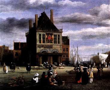 Jacob Isaacksz. van Ruisdael - The Dam Square in Amsterdam (detail) - WGA20483