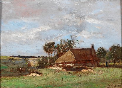 Rudolf Ribarz Landschaft mit Bauernhof 1879
