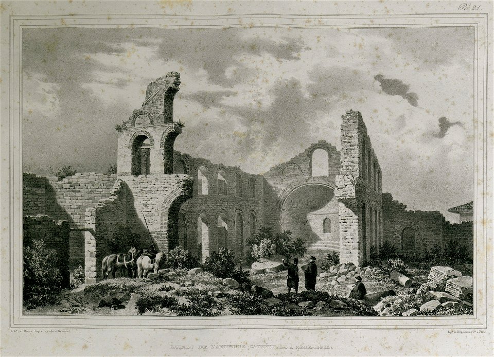 Ruines de l'ancienne catédrale à Mésembrie - Sayger C - 1834