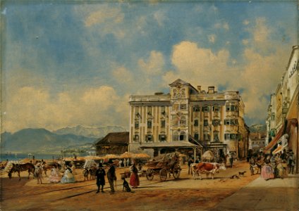 Rudolf von Alt - Das Rathaus in Gmunden - 988 - Österreichische Galerie Belvedere
