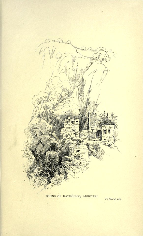 Ruins of Katholico, Akrotiri, by Mary Adelaide Walker