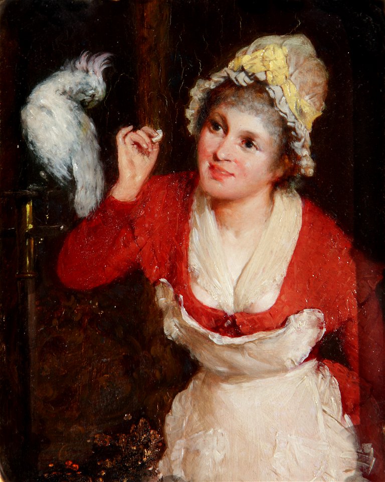 Rudolf Wimmer - Girl Feeding a Parrot