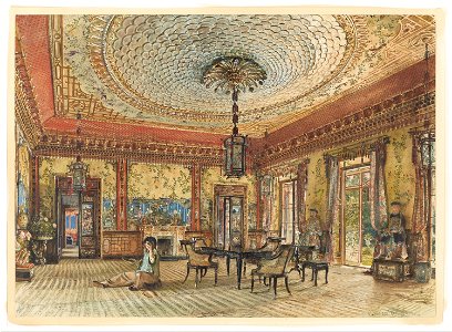 Rudolf von Alt - The Japanese Salon, Villa Hügel, Hietzing, Vienna - Google Art Project