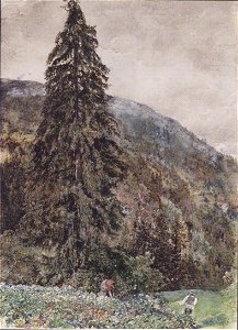 Rudolf von Alt - Die große Fichte in Gastein - 1895