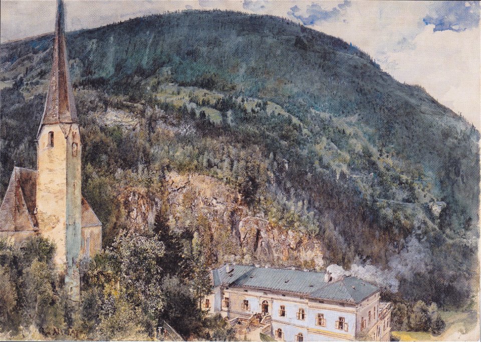 Rudolf von Alt - Die St Nikolauskirche in Gastein - 1897