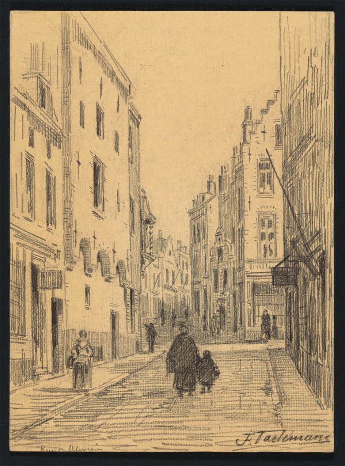 Rue des Alexiens à Bruxelles drawing by Jean-François Taelemans, R-2009-26391, Prints Department, Royal Library of Belgium