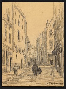 Rue des Alexiens à Bruxelles drawing by Jean-François Taelemans, R-2009-26391, Prints Department, Royal Library of Belgium