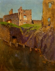 Ruins of Beckó - painting by László Mednyánszky