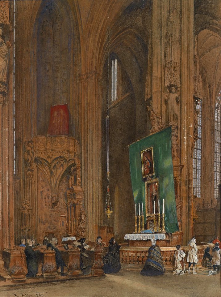 Rudolf von Alt Inneres der Stephanskirche 1863