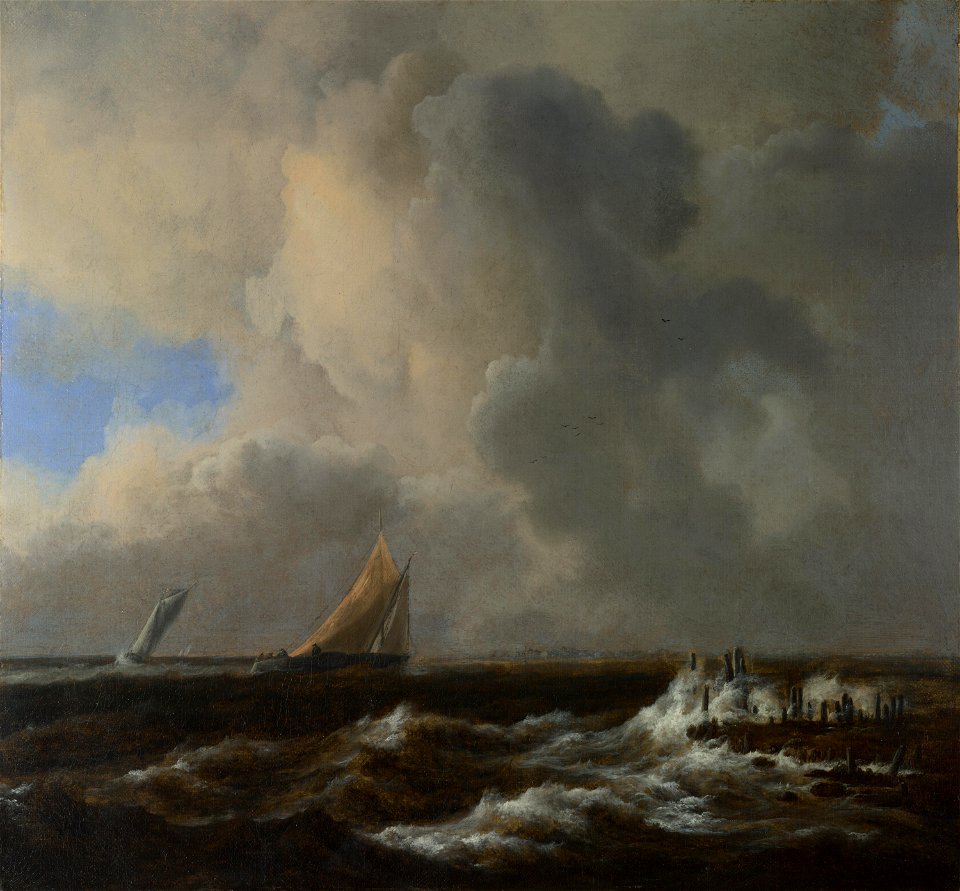 Jacob van Ruisdael - Vessels in a fresh breeze