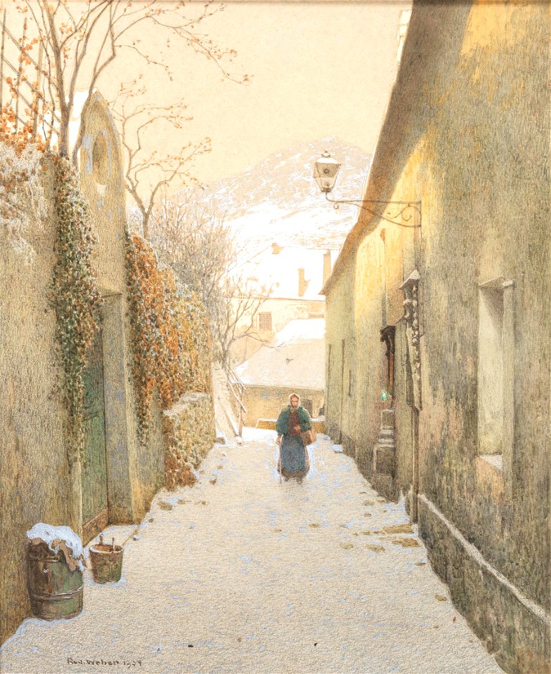 Rudolf Weber Verschneites Gässchen 1934