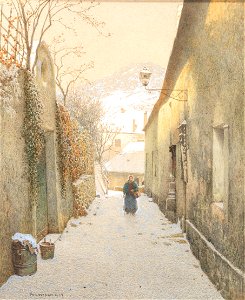 Rudolf Weber Verschneites Gässchen 1934