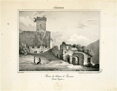 Ruines du Château de Beaucens (Hautes Pyrénées) - 1828 - Fonds Ancely - B315556101 A GELIBERT 1 023