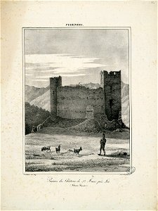 Ruines du Château de Ste. Marie près Luz (Hautes Pyrénées) - 1827 - Fonds Ancely - B315556101 A GELIBERT 1 012