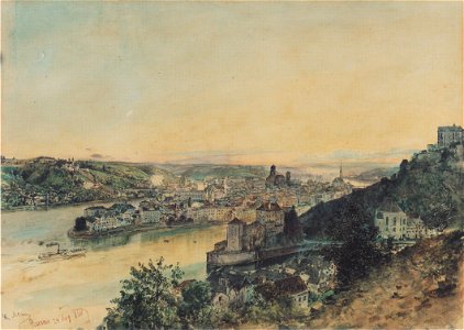 Rudolf von Alt - Blick auf Passau - 1864