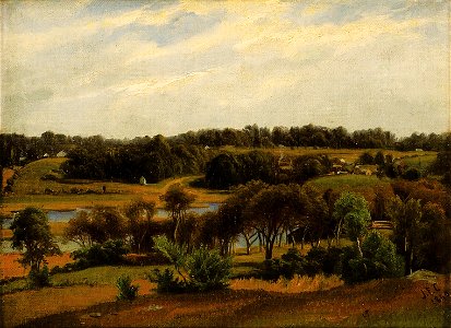 Rural Landscape-Jasper Francis Cropsey-1860. Free illustration for personal and commercial use.
