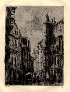 Rue Saint-Romain à Rouen by Camille Pissarro 1896