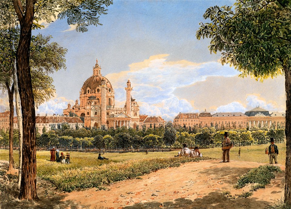 Rudolf von Alt-Blick auf die Karlskirche und das Polytechnische Institut